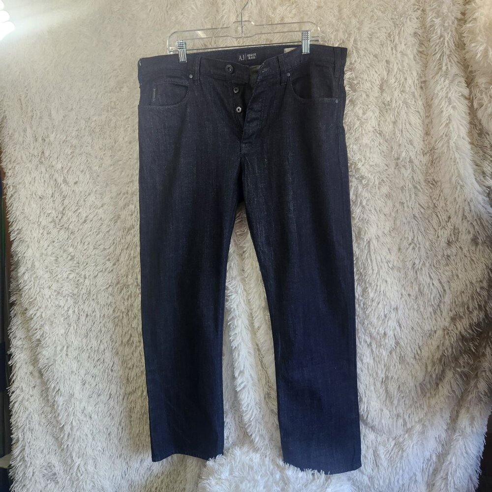 Armani Jeans J21 Dark Wash Button-Fly Denim Jeans Men's 38? Read description